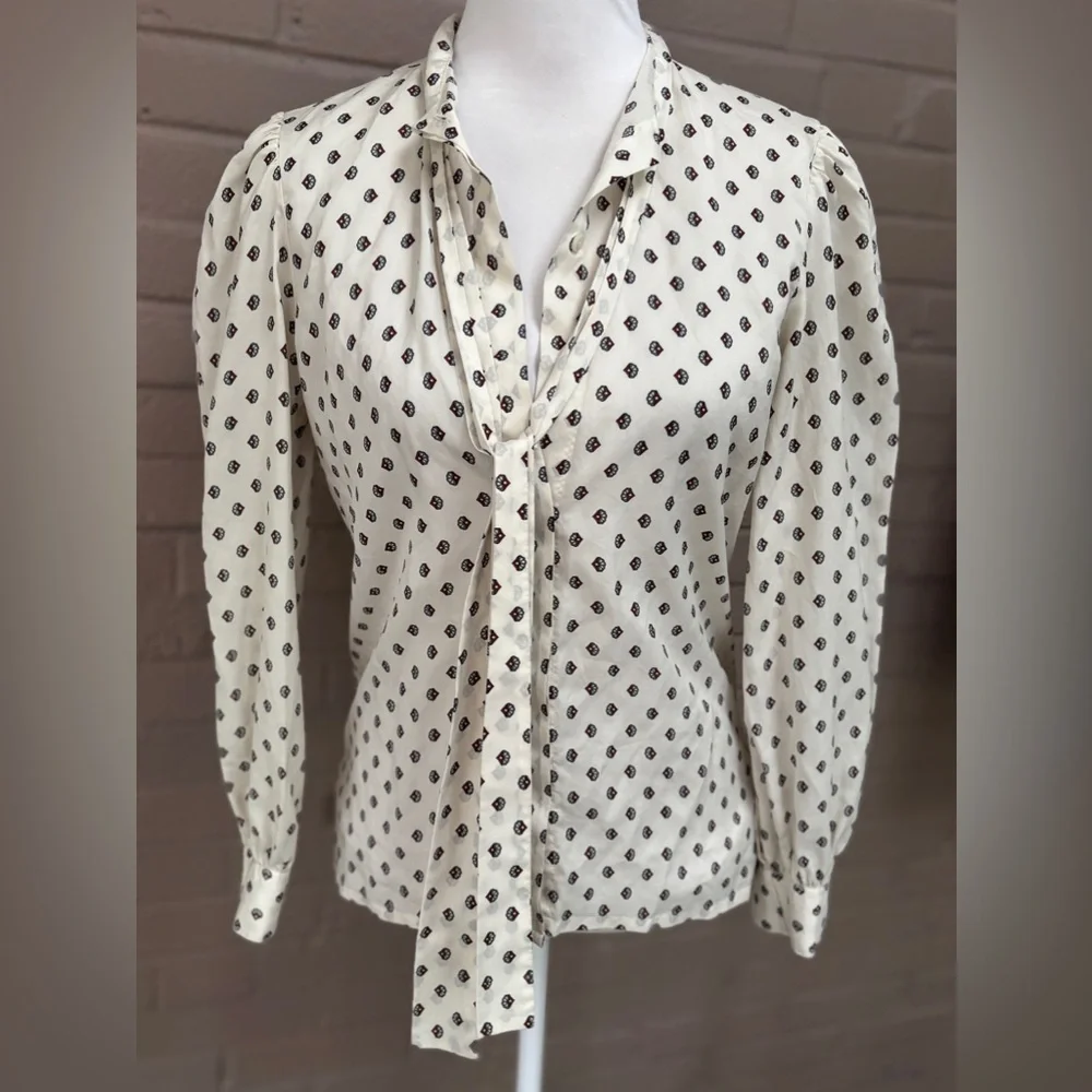 Diane Von Furstenberg Vintage tie neck blouse S